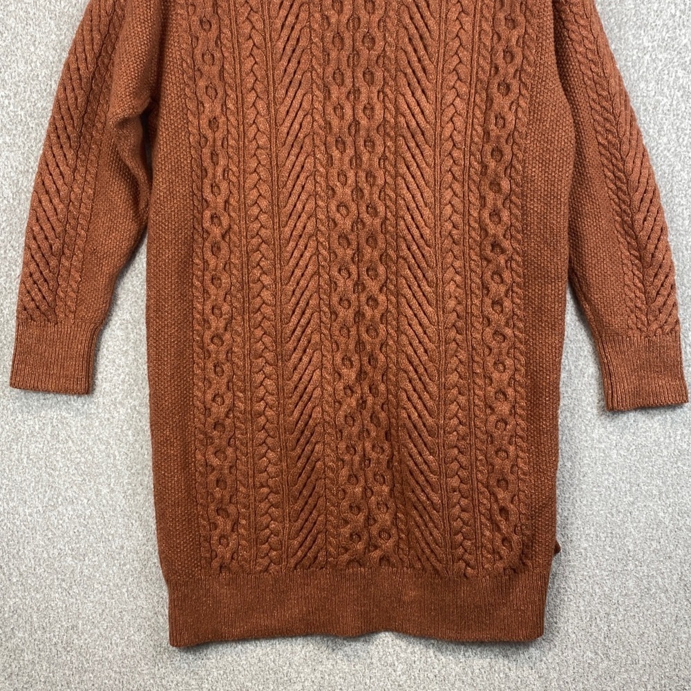 Nili Lotan chunky knit cardigan L long line open cable knit basketweave casual - Picture 9 of 10